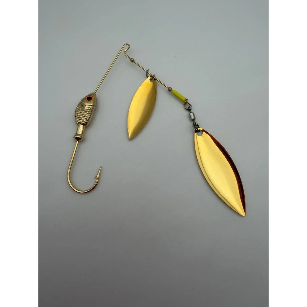 Handmade Spinnerbait Fishing Lure Set Gold Silver Willow‎ Colorado Blades 3pc
